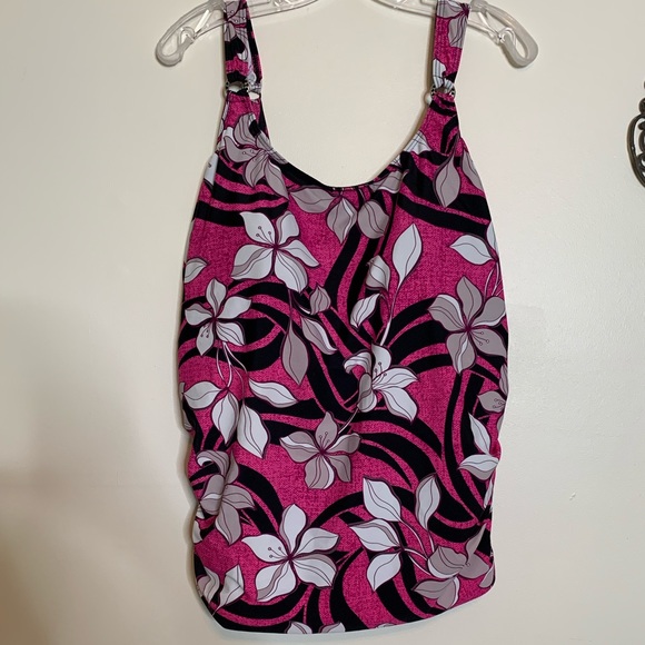Silhouette Solutions Floral Tankini Top Sz 22D - Picture 4 of 12